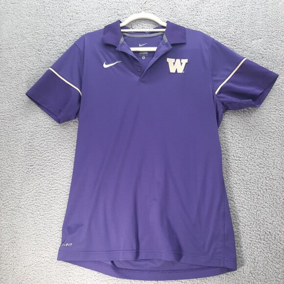 University Of Washington Huskies Womens Nike Dri-Fit Polo Shirt Purple Sz Medium - Picture 1 of 5
